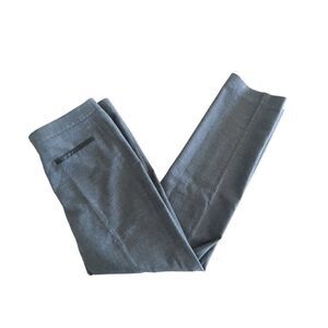 Club Monaco Trousers Wool Blend Gray Leather Pocket Trim Women's 8 Pants